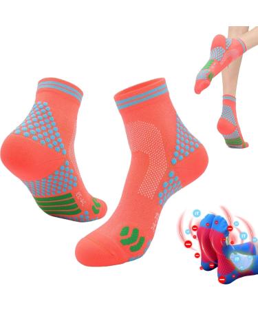 HIGHERSOCKS 2023 Far Infrared Schorl Titanium Ion Heightening Booster Socks Tourmaline Health Sock Booster Socks Large Orange