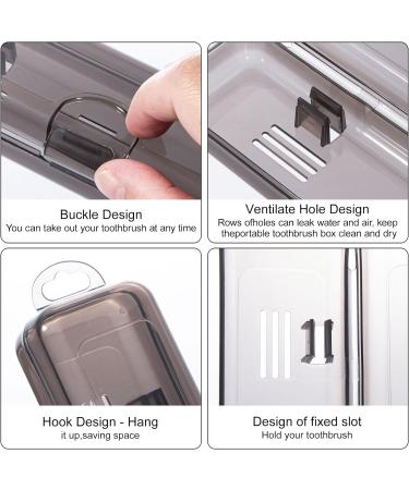 Yeeco Toothbrush Case - 2 Pack Transparent Black Travel Holder | Portable Plastic Toothbrush Case 20 x 4.7 x 3 cm for International Shipping - Buy Online on GoSupps.com