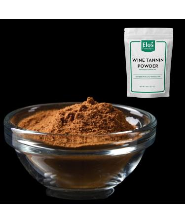 Wine Tannin Powder (100g) | Packed in Canada| Increase the Zesty Flavor Acts as a Clarifier Improve Wine Aging Quality| Add Astringency| Comes from Skin and Stems of Grapes| Not Intended for Acid Balancing| by Elo s Premium - Buy Online on GoSupps.com