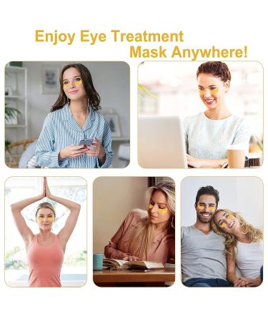 24K Gold Under Eye Patches - Eye Mask for Dark Circles, Puffiness, Wrinkles, and Fine Lines - 15 Pairs with Hair Clips - Buy Online on GoSupps.com