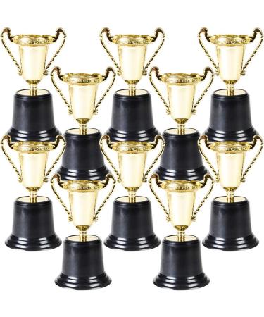 Pack of 12 Bulk 5 Inch Gold Award Trophy Cups - Plastic Trophies for Parties, Rewards, Prizes - Ideal for Kids and Adults by Bedwina - Buy Online on GoSupps.com
