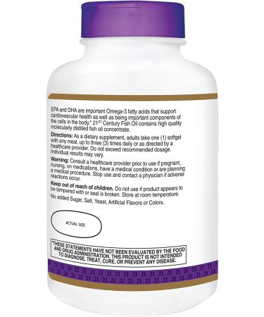 Buy 21st Century Fish Oil 1200 mg - 140 Softgels | Premium Omega-3 Supplement - Buy Online on GoSupps.com