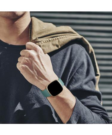 Charlam 6 Pack Replacement Arm Straps for Fitbit Versa 3/4 & Sense | Soft Sports Armbands for Men & Women | Klein S 5.9-7.4 - Black Gray White Pine Green Navy Blue - Buy Online on GoSupps.com