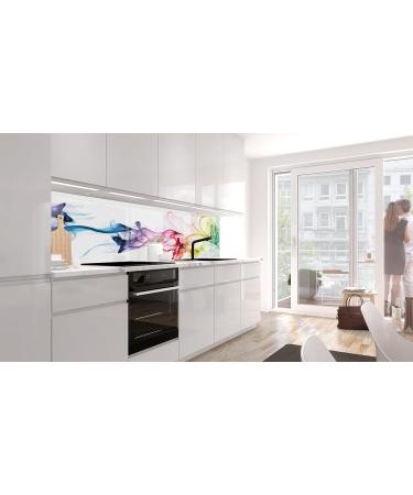 Colorful Smoke Self-Adhesive Kitchen Wall Sticker - 60x220cm Transparent Glass Look Durable Hard PET Material - Buy Online on GoSupps.com