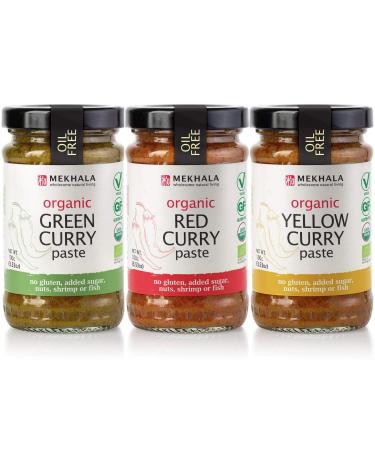 Mekhala Organic Gluten Free Curry Paste Value 3-Pack (3x3.5oz) (Mixed)