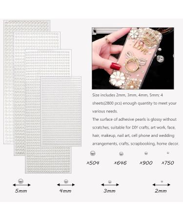White Pearl Rhinestone Sticker Set - 4100 PCS | Self-Adhesive Gems for Face, Hair, Body & Nails | DIY Makeup & Nail Art Decor - Buy Online on GoSupps.com