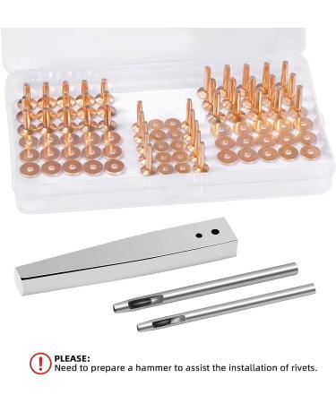 JUNE SunShine 84Pcs Copper Rivets and Burrs Set with Leather Hole Punch Cutter - Leather Working Supplies - Buy Online on GoSupps.com