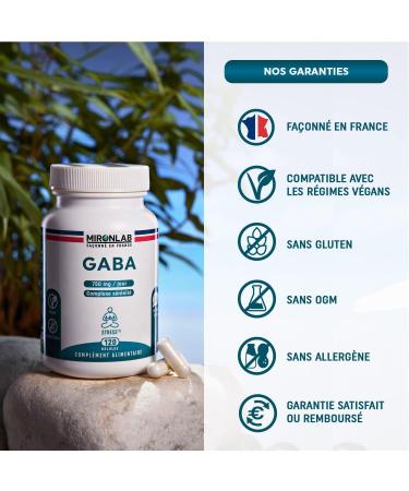GABA Pure 750mg | Adult Anti Stress Enriched with Magnesium & Vitamin B6 | 120 Capsules 2 Months | Promotes Sleep Serenity and Relaxation | French Laboratory MIRONLAB - Buy Online on GoSupps.com