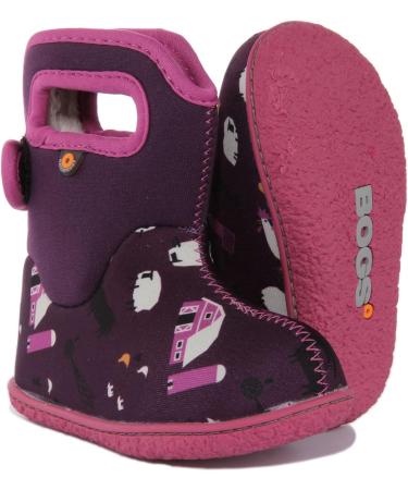 BOGS Baby Wellington Boots Plum Flower Stripe 71565 | UK 6.5 Child Size | Farm Purple Multi - Buy Online on GoSupps.com