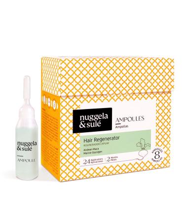 Nuggela & Sul Regenerating Ampoules. Increases hair density and thickness. Specially formulated for thinning areas. Easy to use. 2-month treatment. 8 x 10 ml