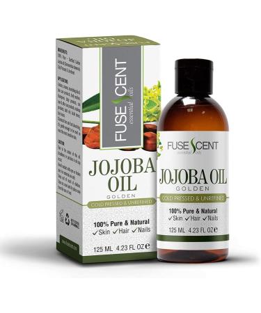 Fuse Scent Golden Jojoba Oil Cold Pressed 125ml Pure & Natural 100% Unrefined for Face Hair and Body - Buy Online on GoSupps.com