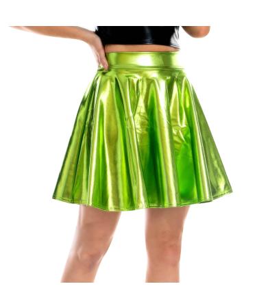 Genetic women metallic liquid glossy long arm gymnasium ballet dance leotard body synthetic leather stage dance clothes costume ladies leather pants body ladies white sexy jumpsuit ladies long arm loose 1-green xl