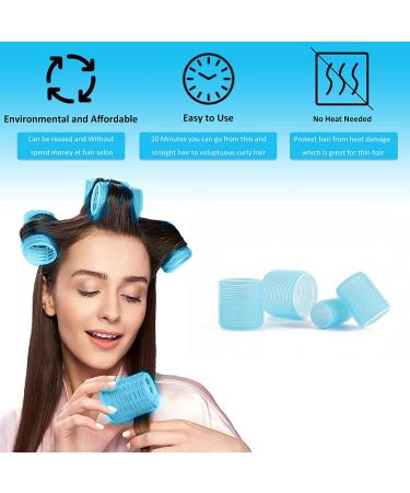 Large Self Grip Hair Curlers for Long Hair - 24 Pack Blue - Buy Online on GoSupps.com