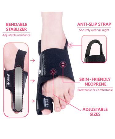 4GEAR SPORTLIFE Bunion Corrector Kit - 8pcs - Bunion Night Splints, Sleeves, Toe Separators - Day & Night Pain Relief for Men & Women - Large - Buy Online on GoSupps.com