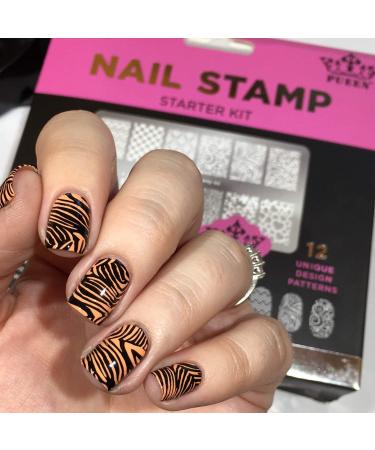 PUEEN Nail Art Stamping Starter Kit - DIY Manicure Set with Stamping Polish, Stamper, Scraper, Image Plate - BH000732 - Buy Online on GoSupps.com