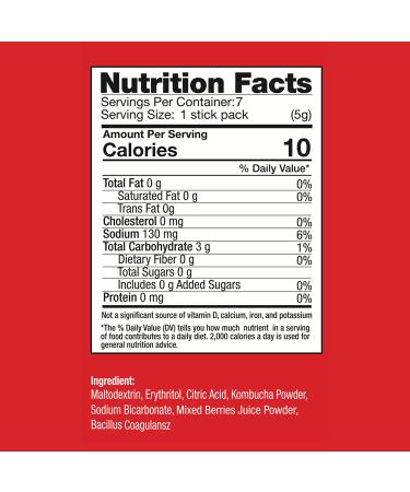 FeelGood Superfoods Mixed Berries Kombucha Iced Tea Packets - 7 Pack Probiotic Supplement for Gut Health - Buy Online on GoSupps.com