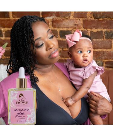 Mommy Glow Oil Unscented Postpartum Skin & Belly Oil 2oz | Hydrating Plant-Based Formula for New Moms - Buy Online on GoSupps.com