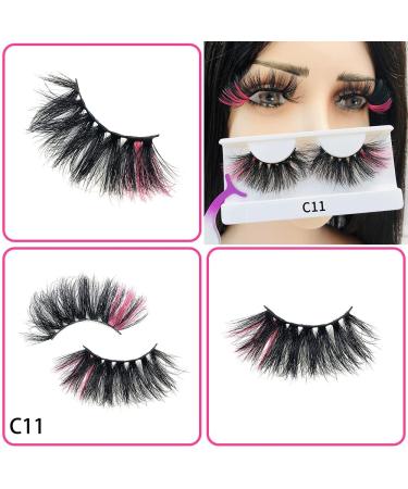 Colored Mink Lashes: 25mm Dramatic Wispy Eyelashes in 5 Mixed Colors - Pack of 5 Pairs - Buy Online on GoSupps.com