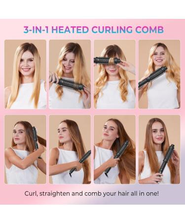 Thermal Brush Ukliss Curling Brush 3 in 1 Heated Round Brush Double PTC 30S Fast Heat Up Hot Brush Dual Voltage Ideal for Travel Straightening Curling Heat Brush for Hair Styling (Black) - Buy Online on GoSupps.com