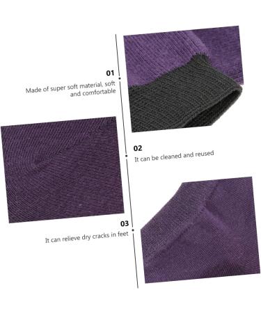 Ipetboom 5 Pairs Moisturizing Socks Heel Socks Heel Sleeve Moisturizing Yoga Socks Dry Hard Cracked Skin Socks Gel Socks Spa Heel Anti-Crack Socks Tooth Gems Cotton Protector Foot Purple - Buy Online on GoSupps.com