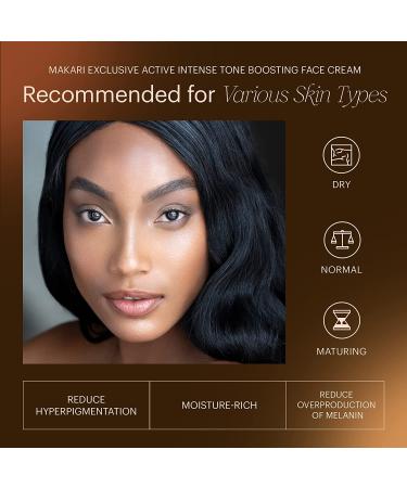 Makari Exclusive Active Intense Tone Boosting Face Cream 1.7 oz | Skin-Brightening & Moisturizing | Reduces Wrinkles | For Dry, Normal, & Mature Skin - Buy Online on GoSupps.com