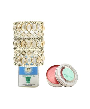 Bath and Body Works Golden Bling Nightlight Wallflowers Scent Control Fragrance Plug and a Strawberry Lip Balm