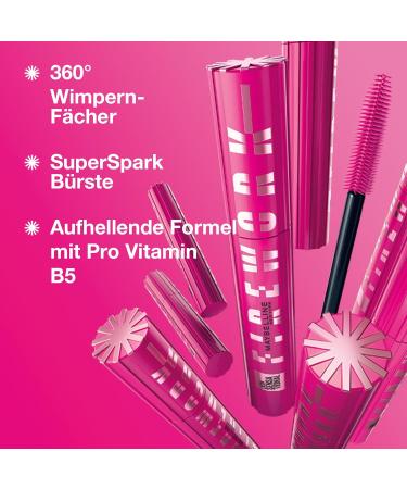 Maybelline New York Black Mascara | Maximum Length & Volume | 360 Compartment Design | Vitamin B5 Enriched | Lash Sensational Firework - Very Black 10ml - Buy Online on GoSupps.com