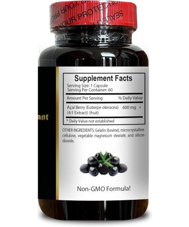 Acai Berry Extract 4:1 Natural Acai Berry Supplement for Energy & Ongoing Wellness Support 2 Bottles 120 Capsules - Buy Online on GoSupps.com