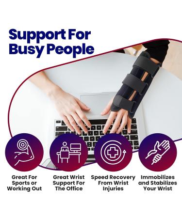 Carpal Tunnel Brace Wrist Splint - Longer Support for Forearm & Wrist. Reversible, Night Splint for Carpal Tunnel & Tendonitis Pain - Sm/Med - Buy Online on GoSupps.com