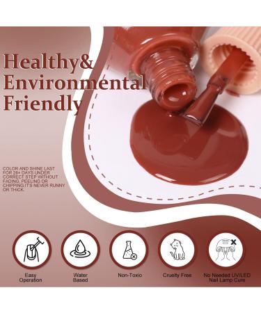 DouborQ Orange Brown Nail Polish Long-lasting Glossy Nail Art Varnish (44) Orange Brown-44 - Buy Online on GoSupps.com