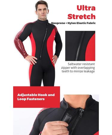 Yueta Men's 3MM Neoprene Full Body Wetsuit - Large Red - Buy Online on GoSupps.com
