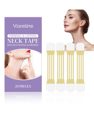 Nascence Neck Lift Tape 20 pcs Neck Tape Lifting Invisible or Double Chin and Sagging for Women Wrinkle Patches Reusable High Elastic Face Lifting Saggy Skin Hypoallergenic for All Skin