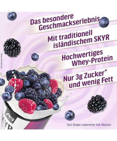 All Stars Skyr Protein Powder 400g | Whey Protein Concentrate & Icelandic Skyr | Low-Fat Low-Sugar Creamy Shake with Berries & Yoghurt Flavor | International Shipping Available - Buy Online on GoSupps.com