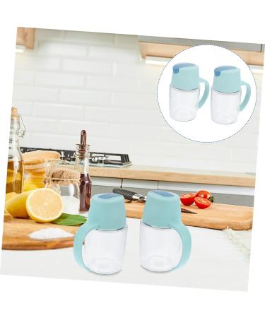 Zerodeko 2pcs Condiment Bottles Oil Vinegar Dispenser Kitchen Oil Dispenser Salad Dressing Dispenser Glass Jar Cheese Container Non Drip Olive Oil Pot Pp Soy Sauce Bottle Japanese-style 13.2X11X7.2CM Blue - Buy Online on GoSupps.com