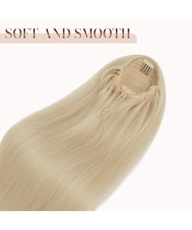 Long Straight Braid Ponytail Hair Extensions - Light Blonde Synthetic Drawstring Extensions for Women - 50 cm - Buy Online on GoSupps.com