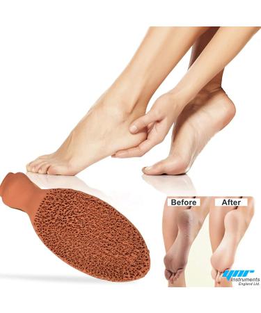 YNR Natural Clay Terracotta Handmade Foot Scrubber for Hard Dead Dry Cracked Heels - 3 in 1 Multi-Function Natural Feet Scrubber Dead Skin Foot Pumice Stone for Skin Exfoliation - Buy Online on GoSupps.com