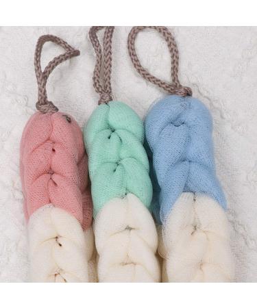 HEALLILY 3pcs Exfoliating Loofah Back Scrubber Set for Bath Shower - Long Stretch Mesh Strap with Rope Handles - Body Deep Cleaning Essentials - Buy Online on GoSupps.com