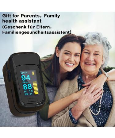 Pulse Oximeter for Finger Oxygen Measuring Device Fingertip Oximeter Measures Oxygen Saturation SpO2 Pulse Frequency Oximeter with OLED Display and Alarm Function(Black) - Buy Online on GoSupps.com