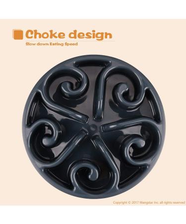 Wangstar Slow Feeder Bowl for Dogs and Cats - Anti-Skid Design, Bloat Stop Puzzle Fun Maze, Slow Eating Pet Bowl - Medium Size 8''x1.9'' Grey - Buy Online on GoSupps.com