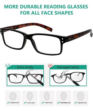 Eyekepper Classic Spring Hinge Reading Glasses - 5 Pack Leopard & Transparent Lens - 2.0 Diopter Sun Reading Glasses for Men & Women - Buy Online on GoSupps.com