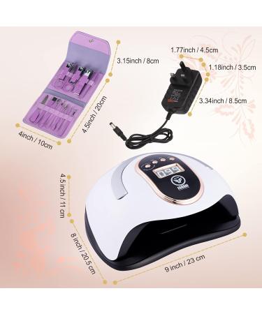 Fahani 168W LED UV Nail Lamp for Gel Polish | Professional Nail Dryer with 36 UV Lights & Infrared Sensing | 4 Timers | Includes 12 Pcs Manicure/Pedicure Set | Portable Nail Art Curing Lamp - Buy Online on GoSupps.com