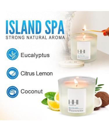 All-Natural Island Spa Candle | Eucalyptus & Citrus Scented | Large 8oz Relaxation Candle | Long Burn Time | HHI Candles - Buy Online on GoSupps.com