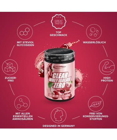 Ironmaxx Clear Whey Isolate Zero - Cherry 400g | Lactose-Free Protein Lemonade | Refreshing Water-Soluble Egg Powder - Buy Online on GoSupps.com