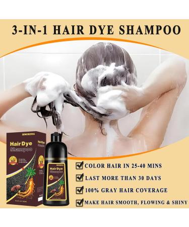 Cherry Brown Hair Dye Shampoo for Gray Hair - Long-lasting 3 in 1 Instant Color | Unisex Hair Color Solution 16.9 Fl Oz - Buy Online on GoSupps.com