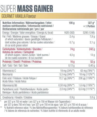 Dymatize Super Mass Gainer Gourmet Vanilla 2943G | Weight Gainer Powder with Carbohydrates BCAAs & Casein - Best for Muscle Gain - Buy Online on GoSupps.com