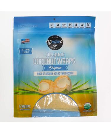 Organic Coconut Wraps, Coco Nori Original (Raw, Vegan, Paleo, Gluten Free wraps) Made from young Thai Coconuts (5 Sheets)