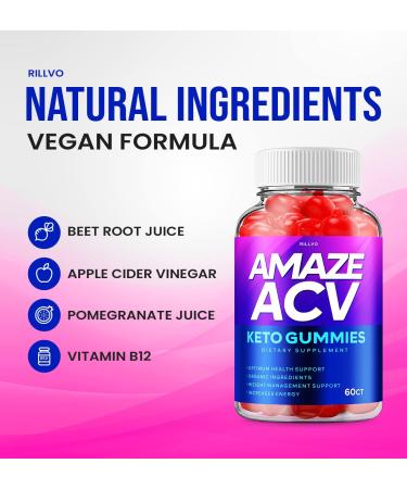 (2 Pack) Amaze Keto ACV Gummies - Advanced Formula for Shark Tank Results - 120 Dietary Support Supplement - Buy Online on GoSupps.com