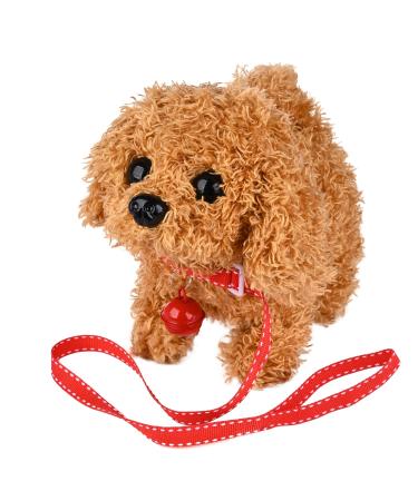 WorWoder Plush Teddy Toy Puppy Electronic Interactive Pet Dog - Walking Barking Tail Wagging Stretching Companion Animal for Kids Children (Teddy Dog)