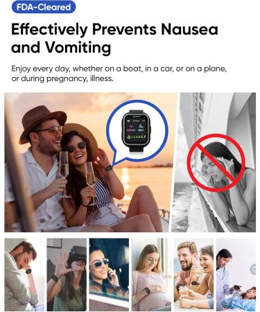 FDA-Cleared Motion Sickness Bands | Anti-Nausea Wristbands for Travel Relief (Car Sea Air Train) | Safe Morning & Stress Nausea Relief - Buy Online on GoSupps.com