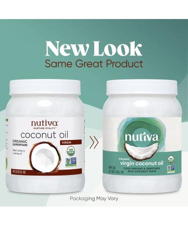 Nutiva Organic Cold-Pressed Virgin Coconut Oil 78 Fl Oz - USDA Organic, Non-GMO, Whole 30 Approved, Vegan, Keto - Fresh Flavor for Cooking & Healthy Skin/Hair - Buy Online on GoSupps.com